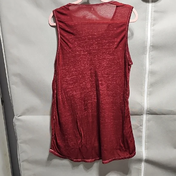 Elegant Burgundy Embellished Tank Top - Picture 4 of 4